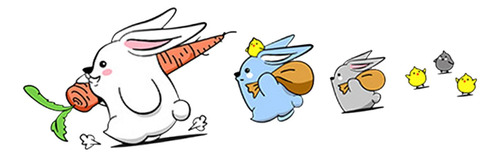 Animal Bunny Stickers Gráfico Para Motos Coches Izquierda L