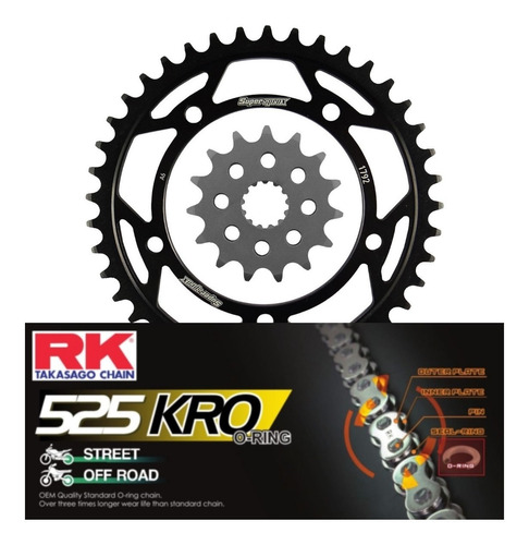 Kit Relação Supersprox Corrente Rk Kro Suzuki V-strom Dl 650