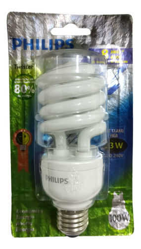 Lampara Bajo Consumo Espiral Philips 23w E27 Luz Fria