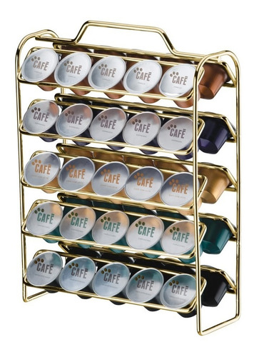 Suporte Porta 50 Cápsulas Nespresso Café Dourado 1147dd