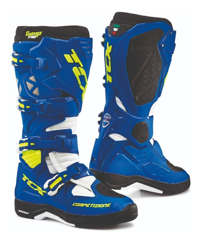Botas Cross Tcx Italiana Evo Michelin Blanco - Rojo - Azul