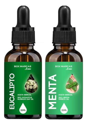 2 Aceites Esenciales Eucalipto Y Menta 20ml Aromaterapia