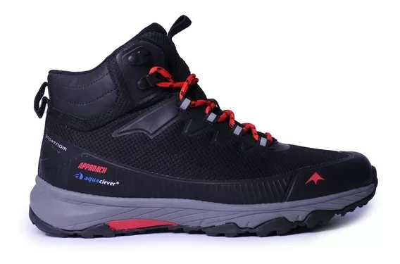 Bota Montagne Trekking Approach Negro Gris Hombre