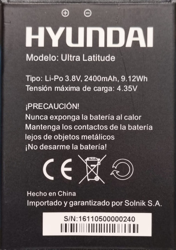 Bateria Original Hyundai Modelo Ultra Latitude