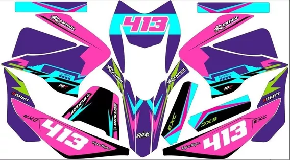 Stickers, Calca, Vinil, Para Moto Dm200 Sport Mod-51