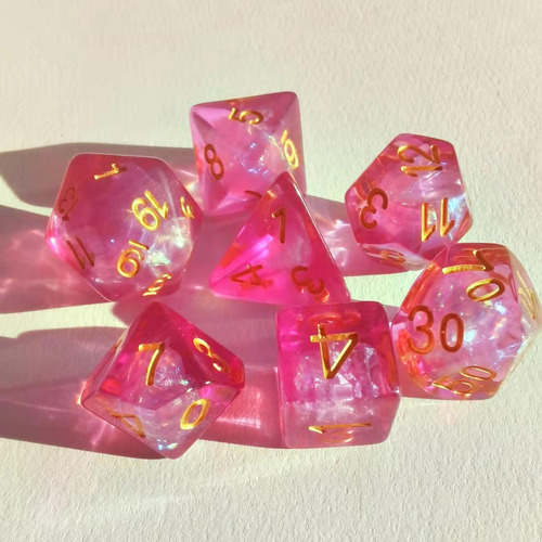 3 X 7x Dice Juego De Roles Dados D&d Juego De Dados Púrpura