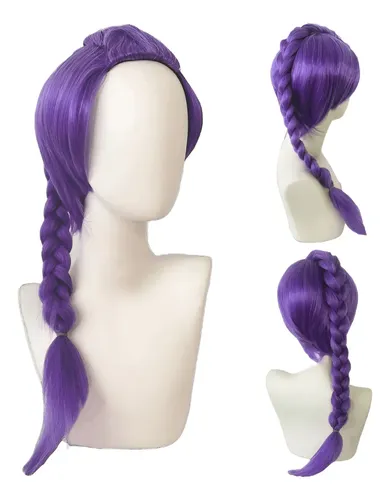 Peluca Morada De Cazadora Con Trenzas – Accesorio De Cosplay Para Halloween Y Convenciones