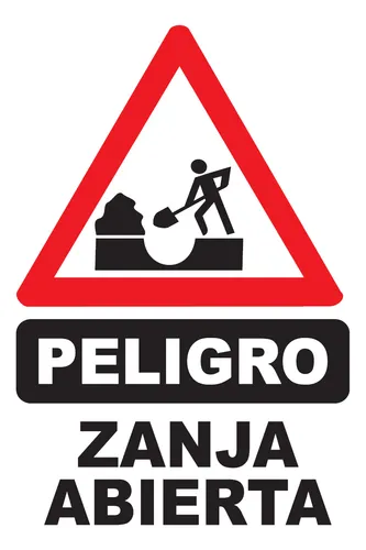 comprar Cartel Plástico Corrugado Señalización Peligro Zanja Abierta