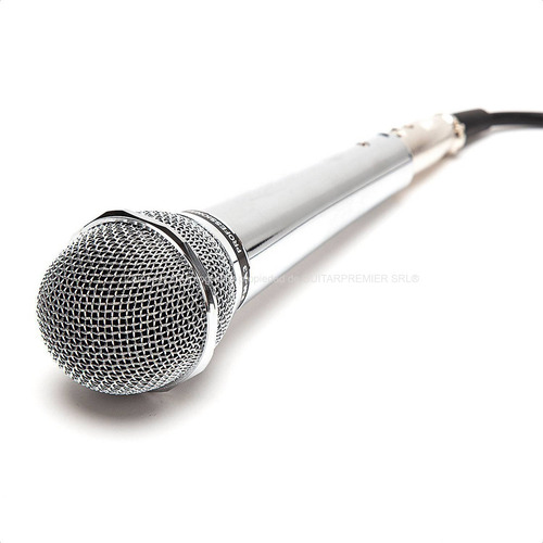 Microfono Dinamico Profesional Metal Cromado Cable Voces Pro