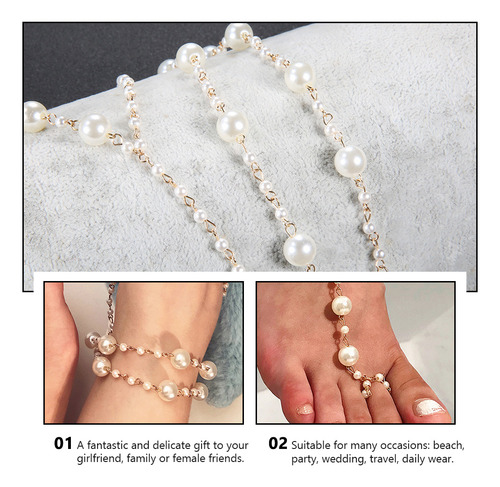 2 Unidades De Elegante Cadena De Tobillo Y Pie De Playa Con