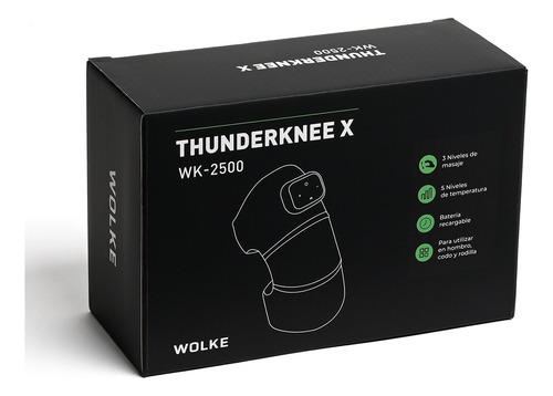 Masajeador Recover Wolke Rodilla Hombro Espalda Calor Usb Negro