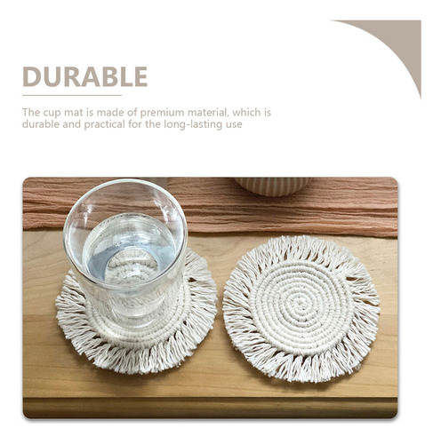 Posavasos Tejido Absorbente Hecho A Mano, Tapete Resistente