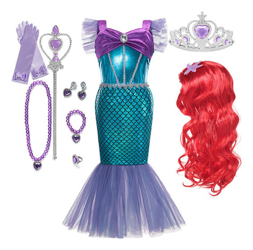 Disfraz De Sirena De Halloween Para Niñas, Vestido De Prince