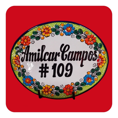 Imagen 9 de 9 de Placa Talavera Poblana Personalizada Especial 22x17 Cm Plc