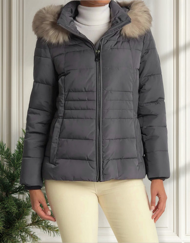 Chamarra Para Dama Dkny Talla Chica Gris Nueva Y Original