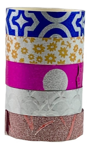 Imagem 2 de 5 de 40 Rolos De Fita Adesiva Decorativa Washi Tape Artesanato