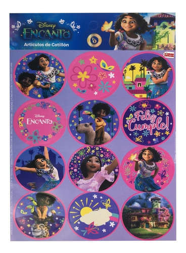 Stickers Decorativo Encanto Cumpleaños X24 -ciudad Cotillón