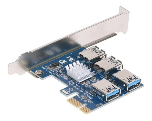 Adaptador Pcie 1x A 4 Usb Multiplicador Riser Mineria Cripto