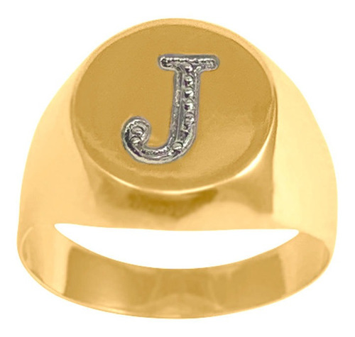 Anel Ouro 18k Personalizado Letra Inicial J