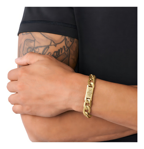 Pulsera Armani Exchange Axg0078710 De Acero Inox Para Hombre