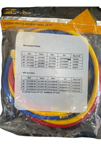 Juego De 3 Mangueras Para Manifold R22 Largo 90cm