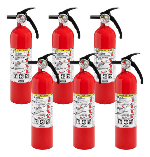 Fa110g - Extintor De Incendios Básico, Paquete De 6, Rojo