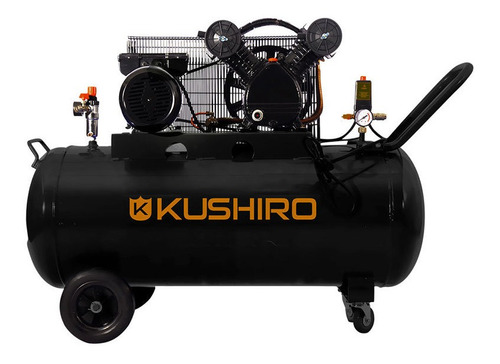 Imagen 1 de 6 de Compresor 100 Litros 3hp Bicilindrico Correa Kushiro K100-3