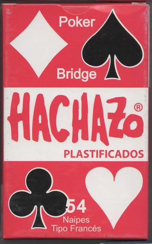 Naipes Para Poker Hachazo Plastificado 54 Cartas