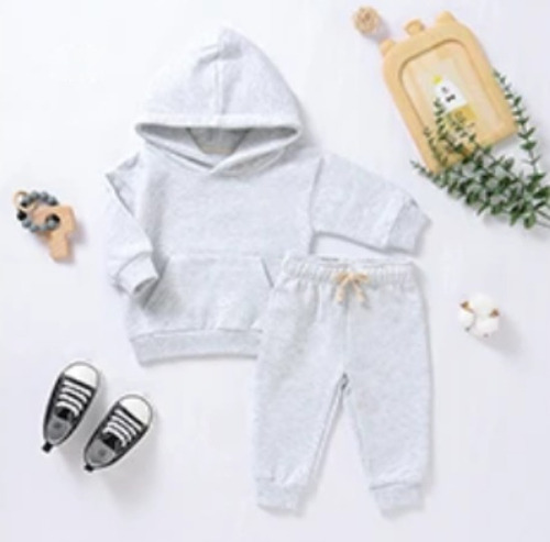 Conjunto Infantil Unisex De Algodón Orgánico Tallas 3m A 4m Gris Claro 18-24 M