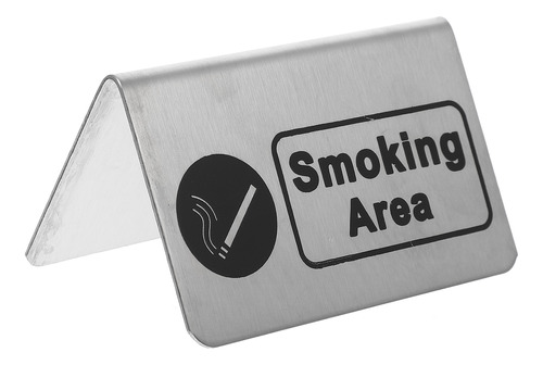 Letrero De Acero Inoxidable Para Área De Fumar, Etiqueta De