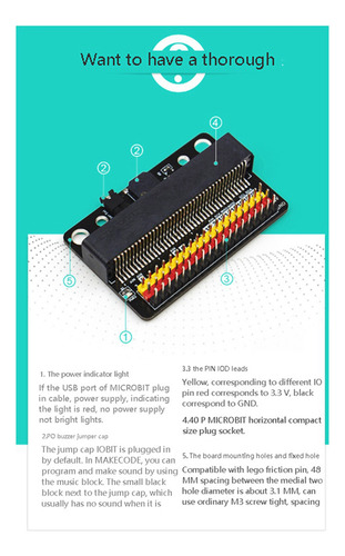 2x Para La Placa De Expansión Microbit Iobit V2.0 Micro:bit