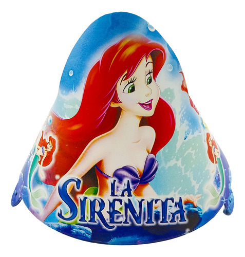 12 Sombreros Gorro Fiesta Sirenita Ariel