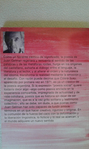 Colera Buey-juan Gelman-editorial Pagina 12- (Usado)