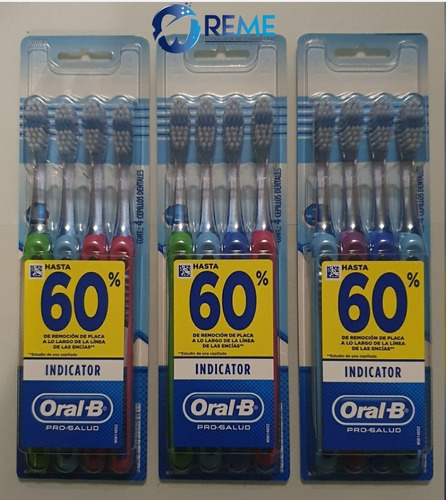 3 Packs De 4 Cepillos Indicator 35 Suave Oral-b 