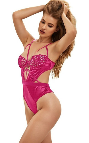 Body Fucsia Mujer Lencería Rosa Sensual Femenina Pink By068