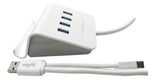 Hub 4 Puertos Usb 3.0 Otg Con Base Fuente Nisuta Ns-uh043otg