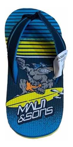 Imagen 2 de 4 de Sandalias Chalas Niños Maui And Sons Full Print Azul Unisex