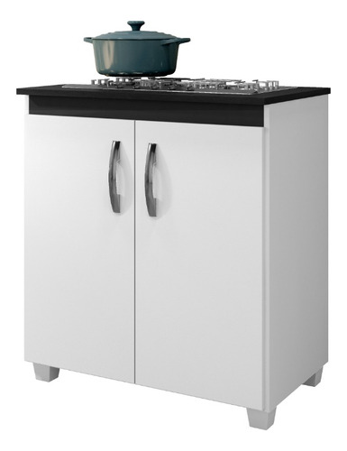 Balcão Armário Gabinete Cooktop 05 Bocas Cozinha Móvel Cor Branco