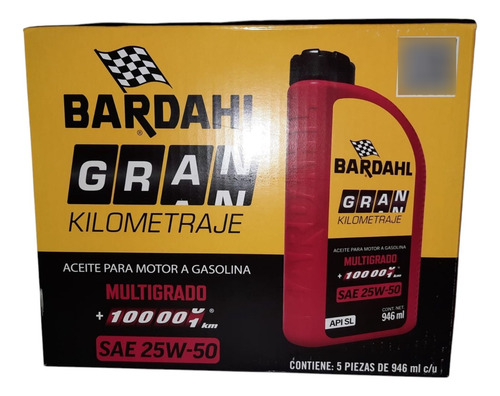 Aceite Bardhal 25w50 Caja 5 Lts