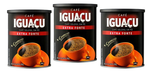 Kit 3 Café Iguaçu Extra Forte Solúvel Em Pó Cremoso - 200g