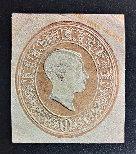 Austria, Recorte Entero 9kr Marrón Relieve 1870 Nuevo L19519