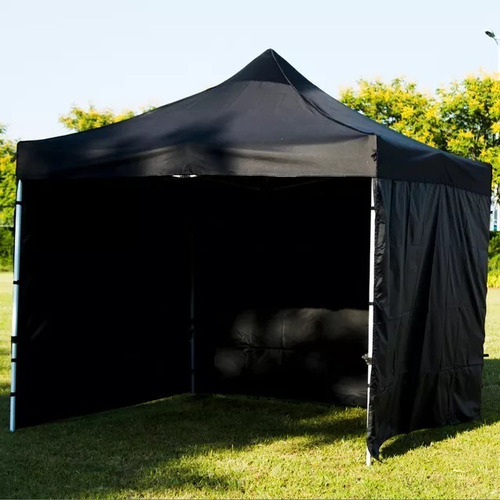 Toldo Automatico 2x2 Con Paredes Laterales Color Negro Uv