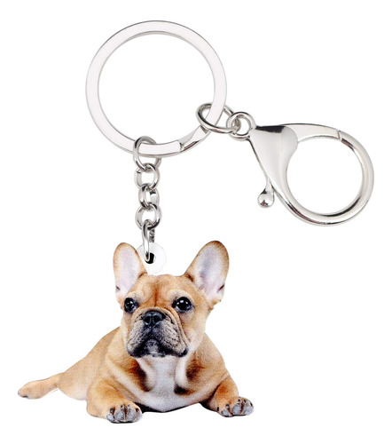 Weveni - Llavero Acrílico De Bulldog Francés Para Mascota.