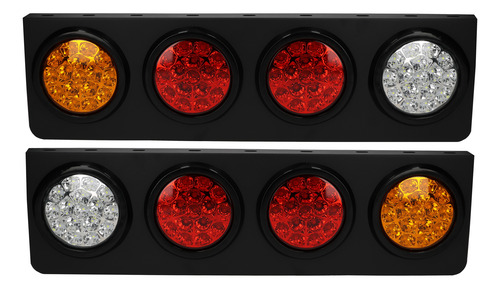 Juego De Faros Led Traseros Redondos - 24v (izq Y Der) Poli