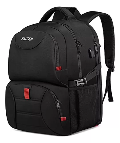 Mochila para hombre, mochila de viaje extra grande de 50 litros con puerto  de carga USB, mochila para laptop de 17 pulgadas, resistente al agua, gran