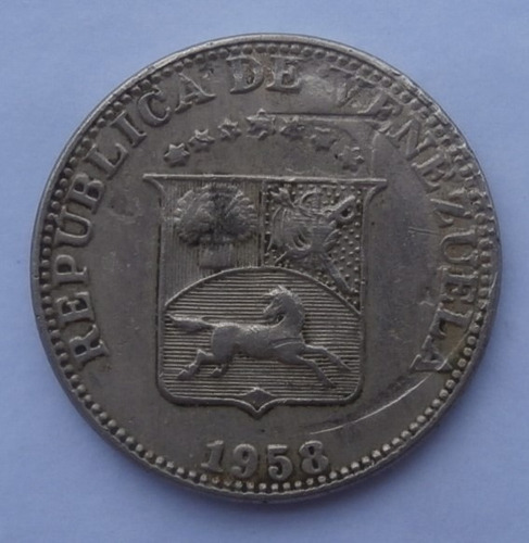 Moneda  Locha 1958  Error De Acuñación.