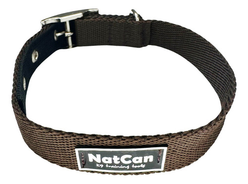 Collar Para Perros Natcan Tipo Hamilton Hebilla Reforzada Color Marrón Tamaño del collar S