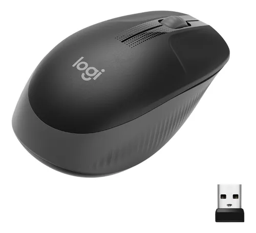 Mouse Inalambrico Logitech M190 Confort & Contorneado Carbon