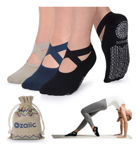 Calcetines Antideslizantes Ozaiic Para Yoga Pilates Barre Fi