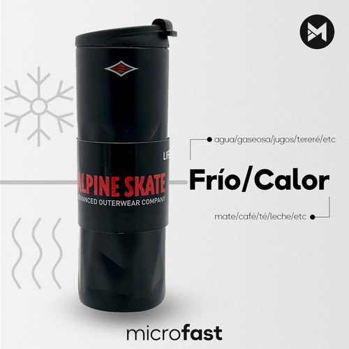 Imagen 3 de 7 de Vaso Térmico Acero Inox Frío Calor Tapa Diseño Minimal 500ml